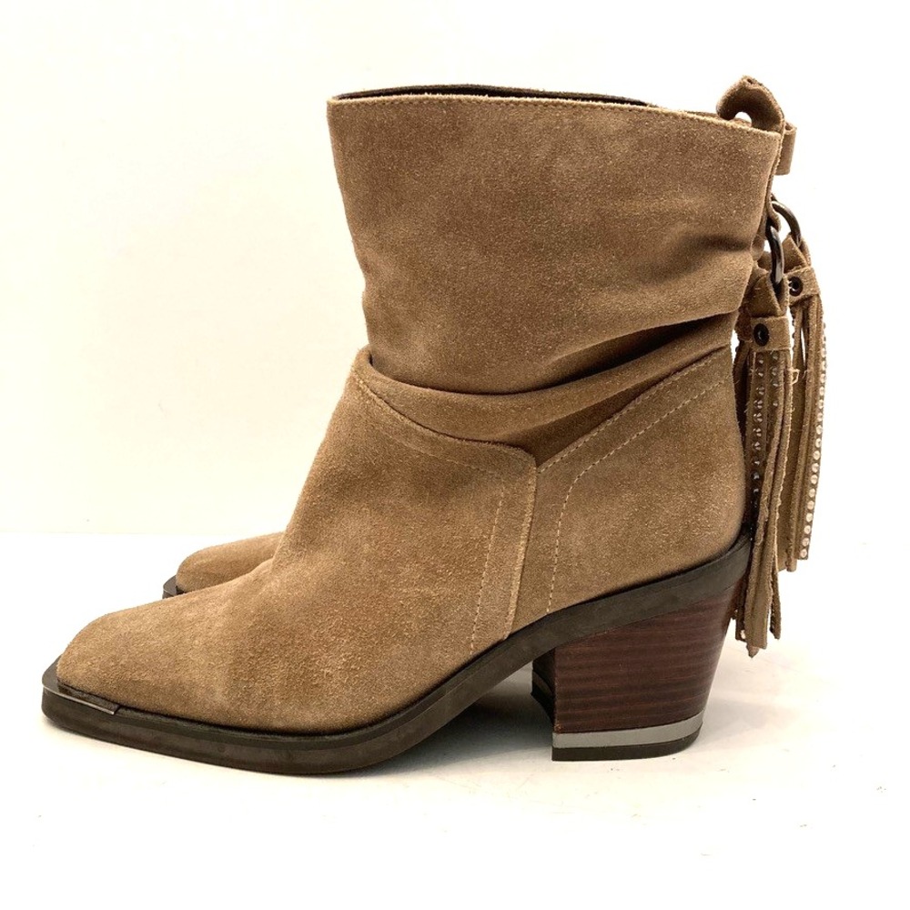 Vince Camuto Western Dremmia Boots Womens 6 EU36 Suede Brown Rhinestone Tassels - Picture 5 of 10